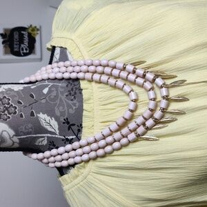Vintage Faux Pink Beads Necklace